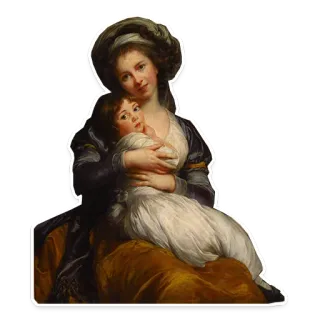👩‍👧 mother, child, painting, classical art, portrait telegram sticker
