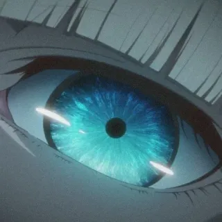 👁 目, アニメ, 青, クローズアップ, 顔, アート telegram sticker