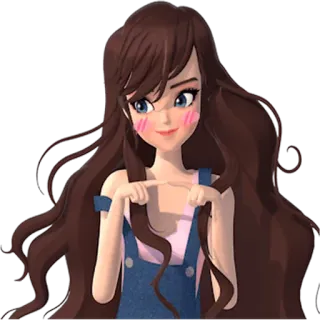 🙂 desenho animado, menina, fofa, animação, personagem telegram sticker