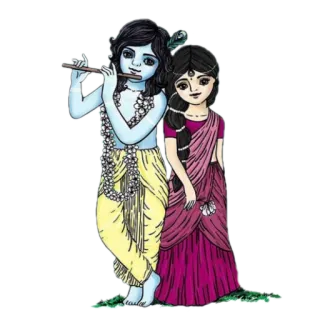 💑 Krishna 印度教, 拉达, 印度, 神, 众神, 宗教的 telegram sticker