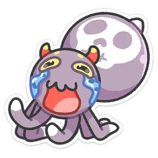 😭 Desenho animado, Monstro, Chorando, Triste, Lágrimas, Crânio whatsapp sticker