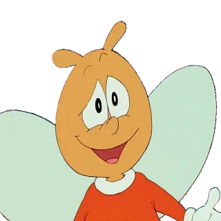 😩 cartoon, smiling, character, friendly, butterfly, orange whatsapp sticker