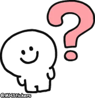 🤔 @MHStickers Vraagteken, Cartoon, Sticker, Leuk, MHStickers whatsapp sticker