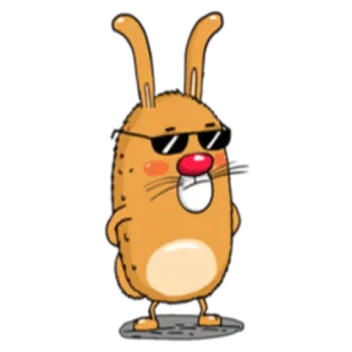 😎 Cartone animato, Coniglio, Occhiali da sole, Animale, Personaggio, Divertente whatsapp sticker