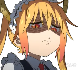 🤢 Tohru Miss Kobayashi's Dragon Maid Anime, Rồng, Hầu gái, Tohru, Tức giận, Bực bội telegram sticker