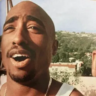 😃 Tupac Shakur rappeur, musicien, années 90, portrait whatsapp sticker