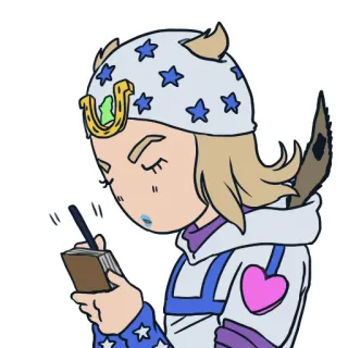 🏇 Johnny Joestar JoJo's Bizarre Adventure Anime, Manga, Jojo, Jojo's Bizarre Adventure, Johnny Joestar, SBR, Steel Ball Run, Walkie-talkie telegram sticker