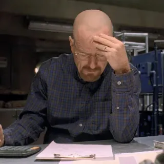 🧪 Walter White Breaking Bad Walter White, Breaking Bad, meth, drugs, calculator, stressed telegram sticker