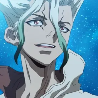 🥬 Senku Ishigami Dr. Stone Аниме, Наука, Персонаж, Dr. Stone, Сенку Ишигами whatsapp sticker