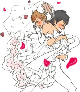 ❤️ 결혼식, 신부, 신랑, 사랑, 축하, 만화 telegram sticker