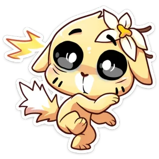😳 animale, cartone animato, carino, personaggio, fiore, cane, cucciolo telegram sticker