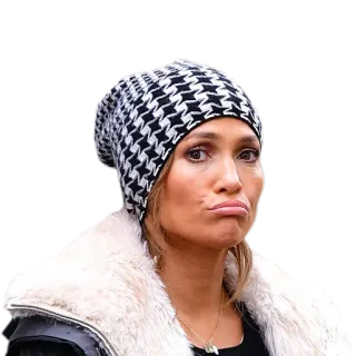 😣 Jennifer Lopez celebrity, singer, actress, jlo, hat, portrait, woman telegram sticker
