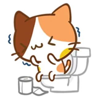 😣 猫, トイレ, バスルーム, 動物, 漫画, 面白い telegram sticker