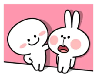 😏 Cartoon, Animatie, Schattig, Konijn, Personage, Vriendschap telegram sticker