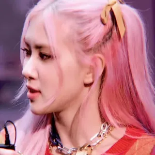 🧸 Rosé kpop, chanteur, cheveux roses, idole, rosé, blackpink telegram sticker