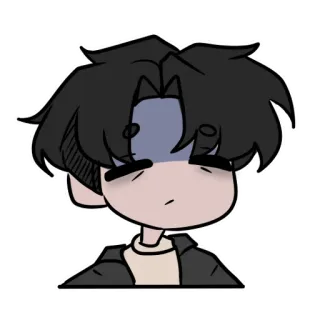 😪 dibujo animado, pegatina, niño, anime, personaje, retrato whatsapp sticker