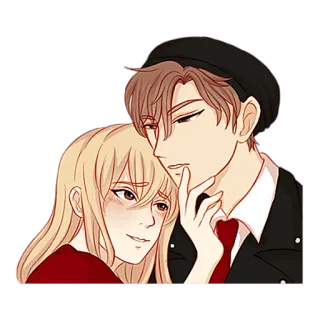 🙂 couple, man, woman, cartoon, love, relationship telegram sticker