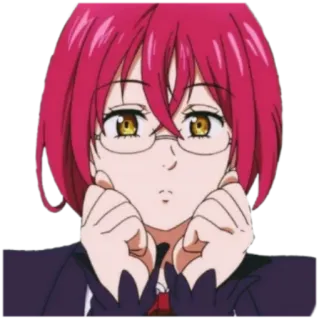🖤 Gowther Seven Deadly Sins อนิเมะ, โกเธอร์, แว่นตา, ผมสีชมพู, มังงะ telegram sticker