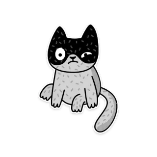 😟 고양이, 동물, 스티커, 만화 telegram sticker