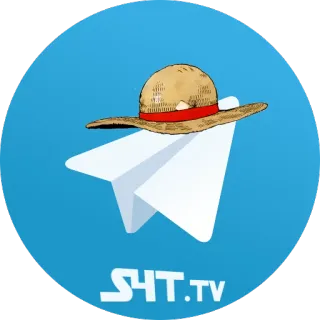 😊 S4T.TV Papierflieger, Logo, Telegramm, One Piece, Ruffy, Hut telegram sticker