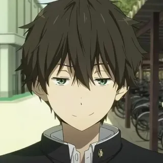 🥡 Houtarou Oreki Hyouka 애니메이션, 빙과, 오레키 호타로, 남성, 캐릭터, 교복 whatsapp sticker