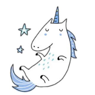 😌 unicorn, cute, star, cartoon, magical telegram sticker