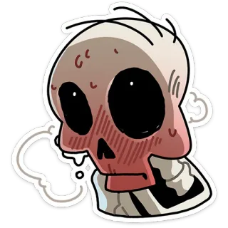 💀 scheletro, teschio, cartone animato, adesivo, ossa, morte telegram sticker