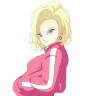 👀 Android 18 Dragon Ball Z 애니메이션, 금발, 여자, 안드로이드, 드래곤볼 telegram sticker