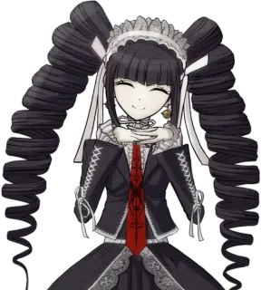 🃏 Celestia Ludenberg Danganronpa Anime, Gótico, Maid, Maria Chiquinha, Video game, Personagem telegram sticker