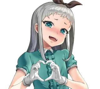 😍 Anime, Gadis, Hati, Lucu, Kawaii, Tersenyum whatsapp sticker
