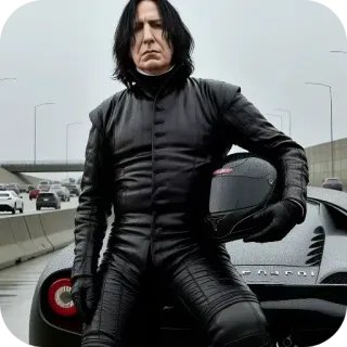 🦹‍♀ Severus Snape Harry Potter snape, harry potter, car, helmet, alan rickman telegram sticker