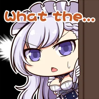 👀 What the... Anime, Meid, Cartoon, Schattig, Geschrokken telegram sticker