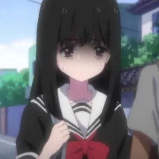 😓 Anime, Schulmädchen, Mädchen, Traurig, Emotional whatsapp sticker