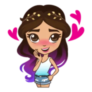 😍 cartoon, woman, girl, heart, love, cute, kawaii telegram sticker
