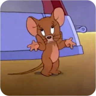 😴 Jerry Mouse Tom and Jerry cartoon, mouse, funny, animation, classic, Jerry, shrugging whatsapp sticker