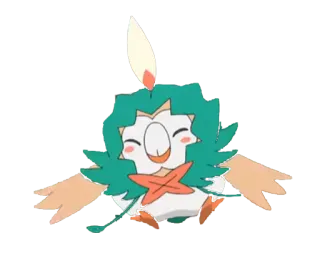 😊 Dartrix Pokemon cartoon, sticker, Dartrix, pokemon, grass type telegram sticker