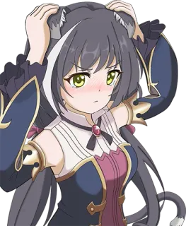 😣 anime, girl, cat ears, cute, embarrassed telegram sticker