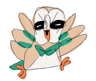 👻 Rowlet Pokémon, Brindibou, hibou, mignon telegram sticker