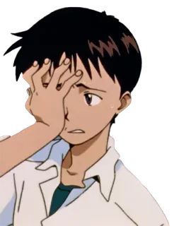 🤦‍♂ Shinji Ikari Neon Genesis Evangelion Anime, Shinji, Evangelion, Facepalm, Nerveux telegram sticker