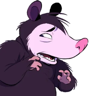 🤢 opossum, marsupial, animal, cartoon, cute, scared whatsapp sticker
