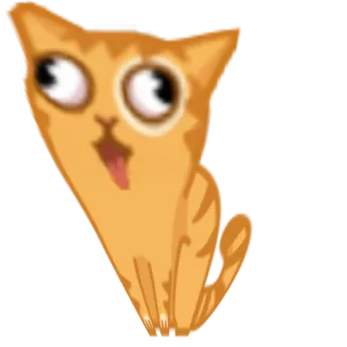 😃 gatto, animale, cartone animato, divertente, gatto arancione, gattino, animale domestico whatsapp sticker