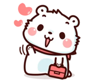 😘 schattig, beer, kawaii, dier, cartoon telegram sticker