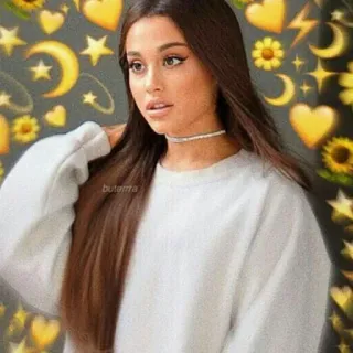 😂 Ariana Grande butema Gwiazda pop, Piosenkarka, Celebrytka, Kobieta, Uśmiech telegram sticker