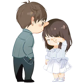 ❤️ Desenho animado, Anime, Casal, Triste, Chorando, Amor whatsapp sticker