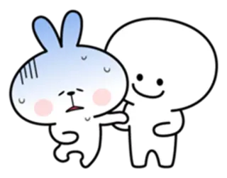 🤒 мультфильм, кролик, дружба, милый, смешной, поддержка whatsapp sticker
