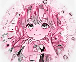 😭 Mitsuri Kanroji Demon Slayer Anime, Demon Slayer, Mitsuri Kanroji, Pilar Cinta, Hati, Rambut merah muda telegram sticker