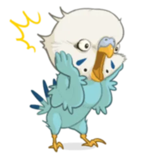 😱 птица, попугай, в шоке, расстроен, мультик, животное, милый, стикер telegram sticker