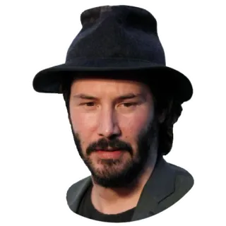🤠 Keanu Reeves diễn viên, người nổi tiếng, đàn ông, mũ, chân dung telegram sticker
