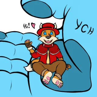 👋 Hi! fox, cartoon, cute, animal, furry, anthropomorphic telegram sticker