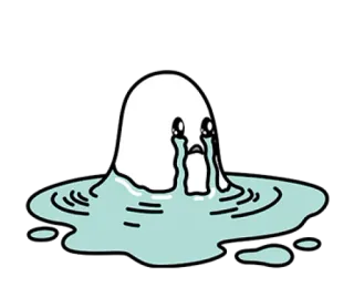 🌫 плач, грусть, эмоция, слезы, мультфильм, белый, персонаж whatsapp sticker